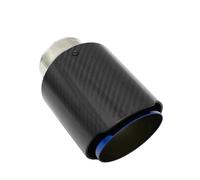 Punta Del Silenziatore In Fibra Di Carbonio Lucida Per Auto Di Scarico Tubo Silenziatore Ugello Universale Dritto Inox Blu Doppia Terminale Scarico(60mm-76mm)