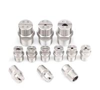 Punta della testa di taglio della moneta, testa di spruzzo piatta in acciaio inox 40-110 gradi 1/4 e 1/8" filettatura esterna in diverse dimensioni confezione da 10 pezzi (filettatura esterna 1/4 12,5