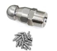 punta dell'ugello, Kit ugelli for getto fognario in acciaio inossidabile, 1 foro anteriore con 3 o 6 fori posteriori, confezioni di diverse dimensioni(1 Hole in Front/6 Holes in Back M22mm*15mm,2pcs)