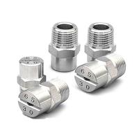 Punta dell'ugello, Ugelli a ventaglio Piatto in Acciaio Inossidabile, Filettatura Maschio BSPT da 1/8" e 1/4", Angoli Multipli, Confezione da 5(1/8 External Thread 9.5mm (Bore Diameter 3.6mm),45°)