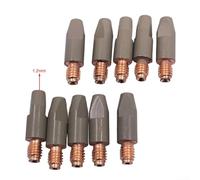 Punta di contatto per saldatura, 10 pezzi per 24KD, protezione rivestimento ugello gas 0,8 mm 0,9 mm 1,0 mm MIG MAG torcia rame consumabili set (1,2 mm)