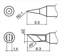 Punta Di Saldatura HAKKO T35-03I E T35-03KU Spedizione Gratuita Dal GIAPPONE