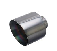 Punta di Scarico Interfaccia Ugello Terminale Di Scarico Marmitta Automatica Universale In Acciaio Inossidabile 76Mm Uscita Rotonda Inclinata 127Mm Terminale di Scarico(Black)