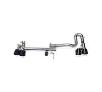 punta di scarico per auto Per CC Muffler Tips 4 Out Carbon Fiber Exhaust Pipe Nozzle System 1 Set Car Exhaust Tip Terminale Scarico Auto(Nero)