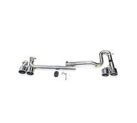 punta di scarico per auto Per CC Muffler Tips 4 Out Carbon Fiber Exhaust Pipe Nozzle System 1 Set Car Exhaust Tip Terminale Scarico Auto(Argento)