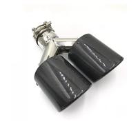 Punta Di Scarico Universale DUAL Da 1 Pezzo Riccia Punta Del Silenziatore Di Scarico Quad Coda Di Scarico In Fibra Di Carbonio Lucida Terminale Scarico Auto(63MM IN 89MM OUT)