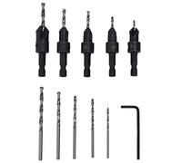 Punta di trapano per contromissione professionale Impostare strumenti di lavorazione del legno in acciaio ad alta velocità con gambo esadecimale 1/4 pollici per kit 11 pc in