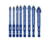 Punta eccentrica a spirale triangolare per piastrelle di vetro, lega di acciaio ad alta durezza, diametro di punzonatura 6-14 mm, bassa velocità 450-550 giri/min, maggiore stabilità con vibrazioni