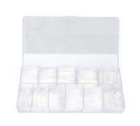 Punta finta per unghie, 500 pezzi Copertura completa Plastica Punte per unghie indossabili Suggerimenti per l'estensione delle unghie finte Strumenti per manicure(Trasparente)