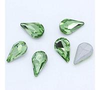 Punta in cristallo a goccia in 24 colori, per abiti da sposa, gioielli, nail art, decorazioni fai da te, colore verde, 6 x 10 mm, 20 pezzi