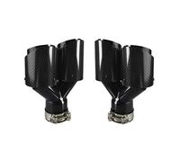 Punta marmitta lucida per auto in fibra di carbonio a forma di Y silenziatori per tubi di scarico a doppia uscita decorazione ugello universale in acciaio nero