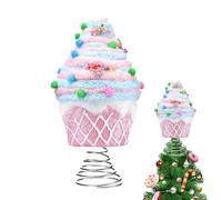 Punta per albero di Natale color pastello, elegante decorazione ispirata al dolce, punta per albero di Natale | Punta decorativa per cupcake e caramelle per la stagione