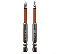 Punta per cacciavite a croce PH2 per cacciavite elettrico e trapano, durezza HRC62, punta magnetica in lega di acciaio, gambo esagonale da 1/4", 2 pezzi (80 mm)