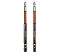 Punta per cacciavite a croce PH2 per cacciavite elettrico e trapano, durezza HRC62, punta magnetica in lega di acciaio, gambo esagonale da 1/4", 2 pezzi (100 mm)
