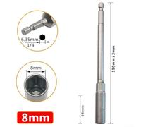 Punta per cacciavite esagonale da 150 mm, adattatore a presa lunga 6 mm 8 mm, manicotto di prolunga in acciaio al cromo vanadio per trapano elettrico e cacciavite pneumatico (8 mm)