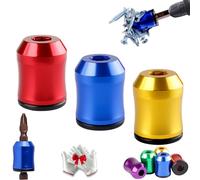 Punta per cacciavite magnetica universale da 6,35 mm con testa ad anello magnetico e design antiscivolo, in modo da non doversi più preoccupare che le viti cadano. (blu, giallo, rosso)