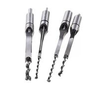 Punta per fori quadrati, Punta da trapano for legno HSS con foro quadrato e punta elicoidale, confezione da 4 misure diverse