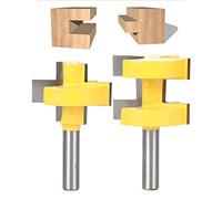 Punta Per Fresa Con Gambo 8 mm, 2 Punte a Denti Quadrati Ad Alta Durezza, Strumento Per Lavorazione del Legno, Cassetti e Falegnameria (Coltello)