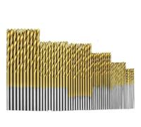 Punta per legno, Punte elicoidali in acciaio rapido con rivestimento in titanio e gambo dritto(60pcs)