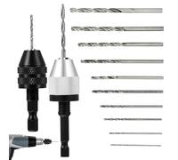 Punta per mandrino - Adattatore per trapano da 2,2 x 2,2 x 7 cm | Adattatore per trapano Cacciavite con 10 trapani | Punta da impatto per strumenti di estensione del convertitore a cambio rapido