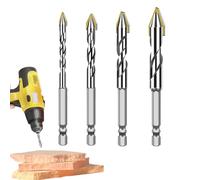 Punta Per Massoneria | 4 Pezzi Con Punta Antiruggine | Set Di Punte - Per Vetro Mattone Granito Piastrelle Porcellana Metallo Pietra Costruzione Installazione Foratura