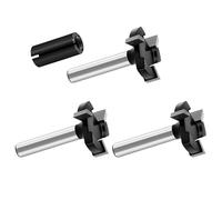 Punta per router di superficie Spoilboard,Gambo da 6mm 4 pezzi,Diametro 25mm Taglio Extra Large,Bit Piallatura che Appiattisce la Lastra Bit Piallatura con Pinza per Router(Carburo-3 ali)