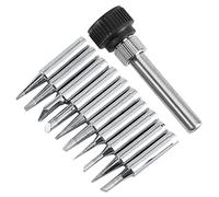 Punta per saldatura, 10 pezzi/set Punte per saldatore in rame senza piombo 900M-T Per stazione di rilavorazione per saldatura Strumento per stazioni di saldatura(10 tips + 1 retaining sleeve)