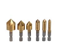 Punta per smusso da 6 pezzi, svasatore da 6 mm - 19 mm 90 gradi 1/4 "attacco esagonale materiale HHS per la maggior parte dei trapani fissi e manuali