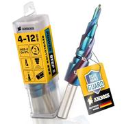 Punta per trapano a gradini, Ø 4 - 12 mm/5 livelli, trapano conico professionale per metallo HSS-E Co 5%, incudine PowerStep 3 TiAlSiN Blue Nano Guard/acciaio, acciaio inossidabile, alluminio
