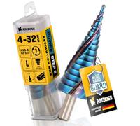 Punta per trapano a gradini Ø 4 - 32 mm / 15 livelli / fusto 10 mm / punta conica HSS-E Co 5% / incudine PowerStep 3 TiAlSiN Blue Nano Guard/trapano adatto per acciaio, acciaio inossidabile, alluminio