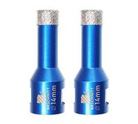 Punta per Trapano Diamantata 14mm- BRSCHNITT Vacuum Brasato Foretto Diamantato con Filettatura M14 per Porcellana Piastrella Granito Marmo Taglio a Secco（2 pezzi）.