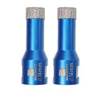 Punta per Trapano Diamantata 16mm- BRSCHNITT Vacuum Brasato Foretto Diamantato con Filettatura M14 per Porcellana Piastrella Granito Marmo Taglio a Secco（2 pezzi）.