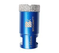 Punta per Trapano Diamantata 30mm- BRSCHNITT Vacuum Brasato Foretto Diamantato con Filettatura M14 per Porcellana Piastrella Granito Marmo Taglio a Secco.