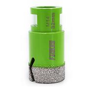 Punta per Trapano Diamantata 32mm- FACHLICH Vacuum Brasato Foretto Diamantato con Filettatura M14 per Porcellana Piastrella Granito Marmo Taglio a Secco