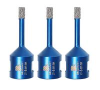 Punta per Trapano Diamantata 6mm- BRSCHNITT Vacuum Brasato Foretto Diamantato con Filettatura M14 per Porcellana Piastrella Granito Marmo Taglio a Secco （3 pezzi）.