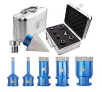 Punta per Trapano Diamantata Set - BRSCHNITT 6/6/20/25/35mm+35mm Fresa Diamantata M14 Filo per Porcellana Granito Piastrella Marmo Taglio a Secco&Adattatori