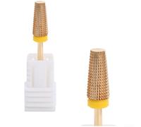 Punta per trapano per unghie in acciaio temprato 5 in 1, a testa piatta, strumento per manicure per rimozione e modellatura del gel, misura 7 cm, giallo (X-Factor)