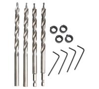 Punta per trapano tascabile da 3/8 di pollice con arresto profondo, esagonale da 1/4 e gambo rotondo per guida fori tascabili