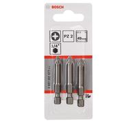 Bosch Bit per cacciavite extra duro PZ2 49 mm, 3 pezzi