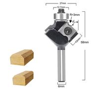 Punta Router CNC Professionale Angolo Tondo 1 per Laminato e Acrilico