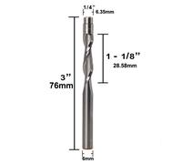 Punta router spirale di compressione taglierina a scarico in carburo solido 6 mm