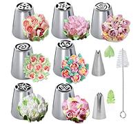 Punta russa per piping, 10 Pz fiori per torte ugelli per decorare torte russe Acciaio Inox beccucci in Acciaio Inox Ugelli Decorazione Torta per DIY Cupcakes Dessert (B)
