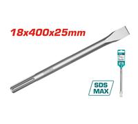 PUNTA SCALPELLO PIATTO TRAPANO MARTELLO DEMOLITORE SDS-MAX 18x400x25mm TOTAL