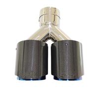 Punta Scarico Auto 1 Pz Universale Per Auto Doppio Tubo Blu Lucido Terminale Di Scarico Marmitta(63MM IN 101MM OUT)