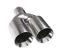 Punta Scarico Auto Terminali Di Scarico Doppi Marmitta Tubo Ingresso 63 Mm Uscita 89 Acciaio Inossidabile Lucidato Universale Da Saldare Terminale Scarico(Asymmetric)