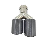 Punta Silenziatore Riccia Tubo Di Scarico In Acciaio Inossidabile Argento 1 Paio Universale Doppia Lucida In Fibra Di Carbonio Per Mazda Tubo Di Scappamento(76MM IN 101MM OUT)