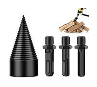 Punta Spaccalegna per Trapano 48mm Fresa a Vite Conica con Gradini Kit 3 Codoli Universali SDS Esagonale Rotondo Ideale per Legna da Ardere