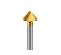 Punta svasata per smussatura a 90 gradi, Confezione da 5 punte for trapano svasatore 90 gradi HSS M35 Cobalto 1 3 taglienti Oro 6,3-50 mm Sbavatura(1pcs,12.4MM-1FLUTE)