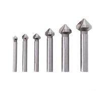 Punta svasatrice a 3 scanalature in acciaio ad alta velocità per smussatura rapida ed efficiente, per varie applicazioni (6 pezzi)