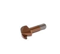 Punta svasatrice in metallo Punta for svasatore con rivestimento duro, fresa for ingranaggi M35 al cobalto/TiALN, taglierina for smusso for sbavatura da 6,3-40 mm 3 scanalature 90 gradi(Brown,8.3mm)